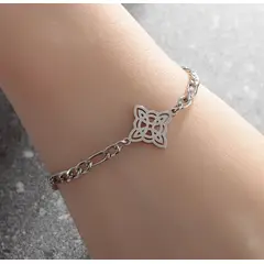 CORAZÓN DE ÁMBAR - Pulsera de Protección Nudo de Brujas