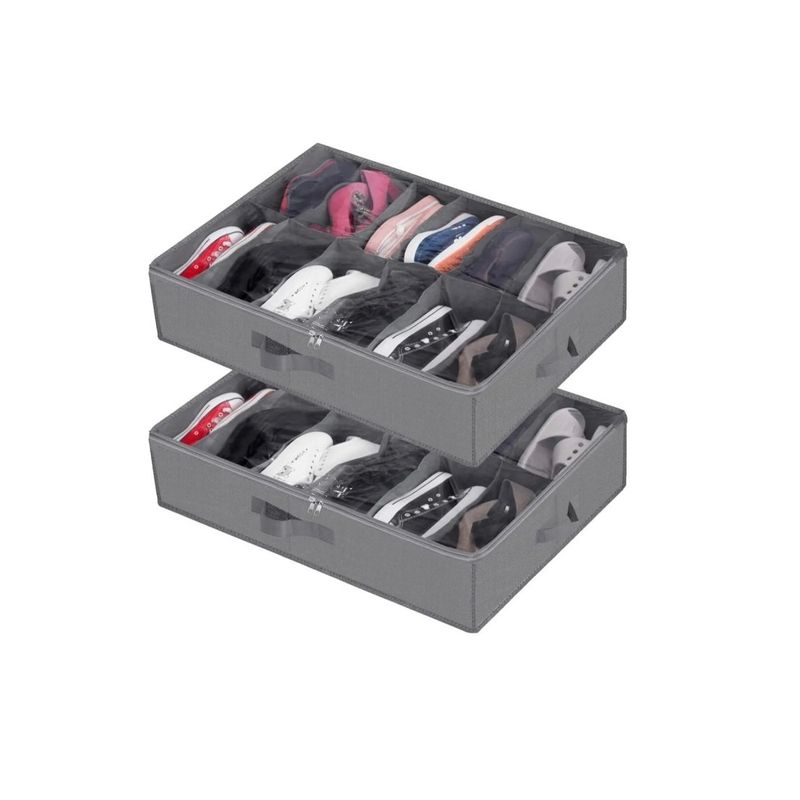 GENERICO - Organizador Zapatos Bajo Cama Almacenamiento Zapatero Grey