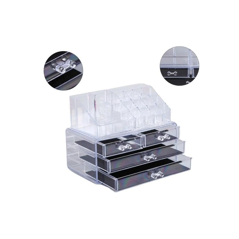 GENERICO - Organizador Cosmeticos Maquillaje De Acrilico Cosmetiquero White