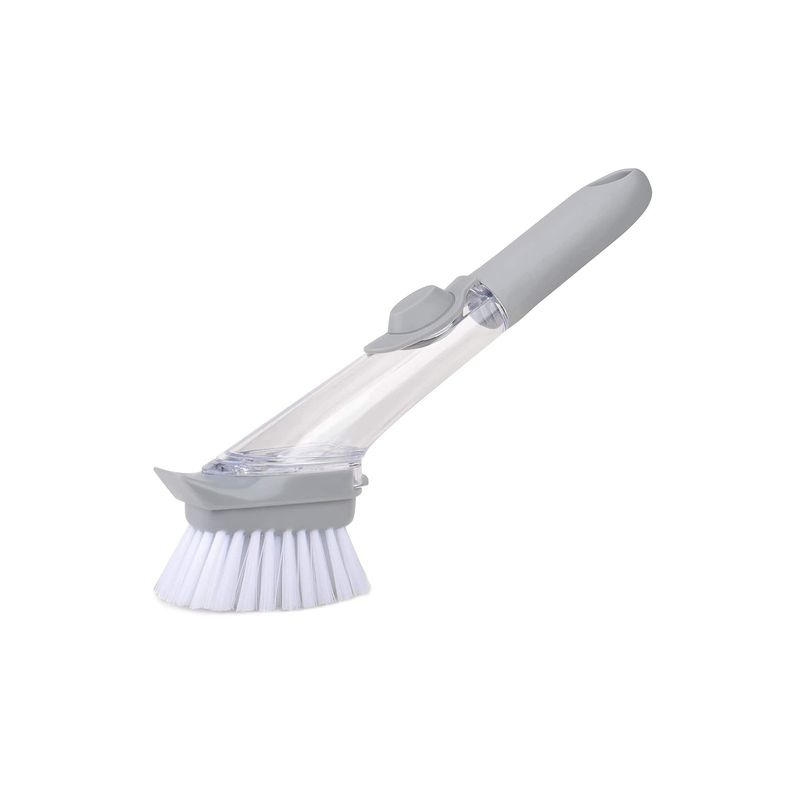 IMPORTCLICK - Cepillo Dispensador Jabón Para Ollas Lavaloza Gris