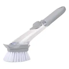 IMPORTCLICK - Cepillo Dispensador Jabón Para Ollas Lavaloza Gris
