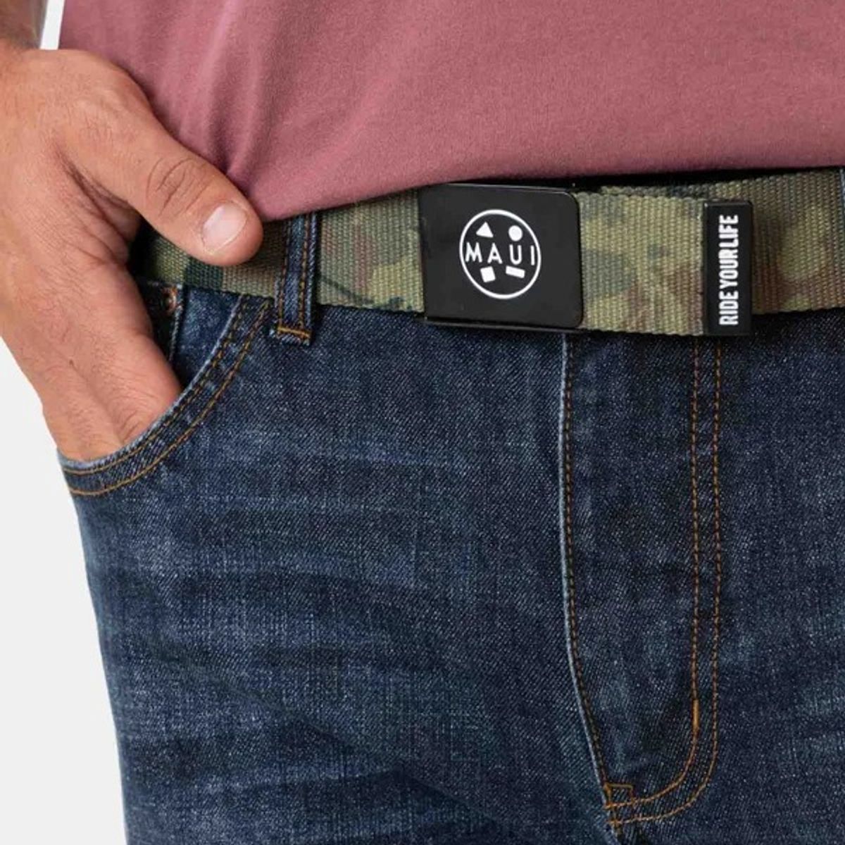 MAUI AND SONS - Pack Polera Cinturon Stardust Rojo Hombre Maui And Sons