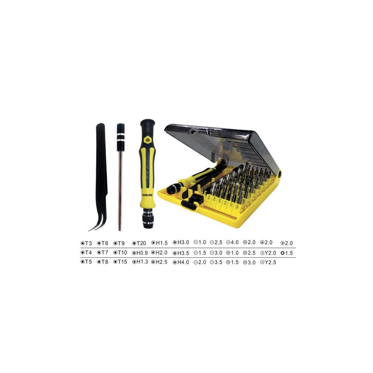 DBLUE - Set Atornillador Precisión 45 Piezas Intercambiables - SC