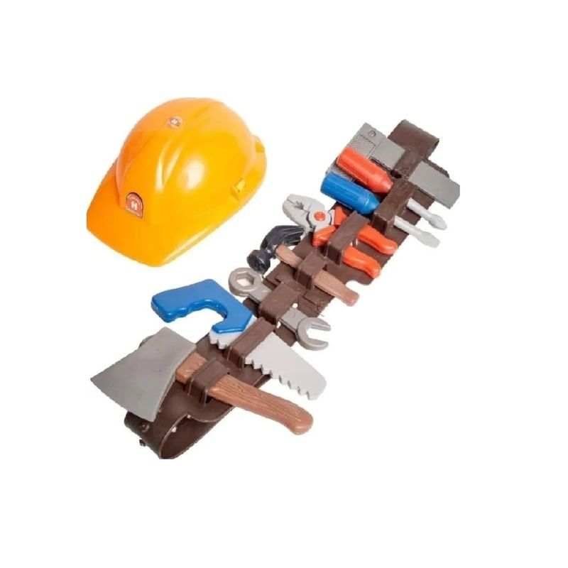 GENERICO - Set Casco Herramientas De Constructor Para Niños Cafe