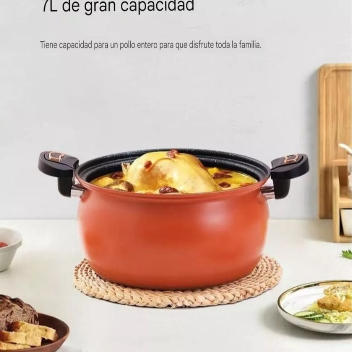 GENERICO - Microolla A Presion Antiadherente Para Sopa Y Guiso Cap 7lt