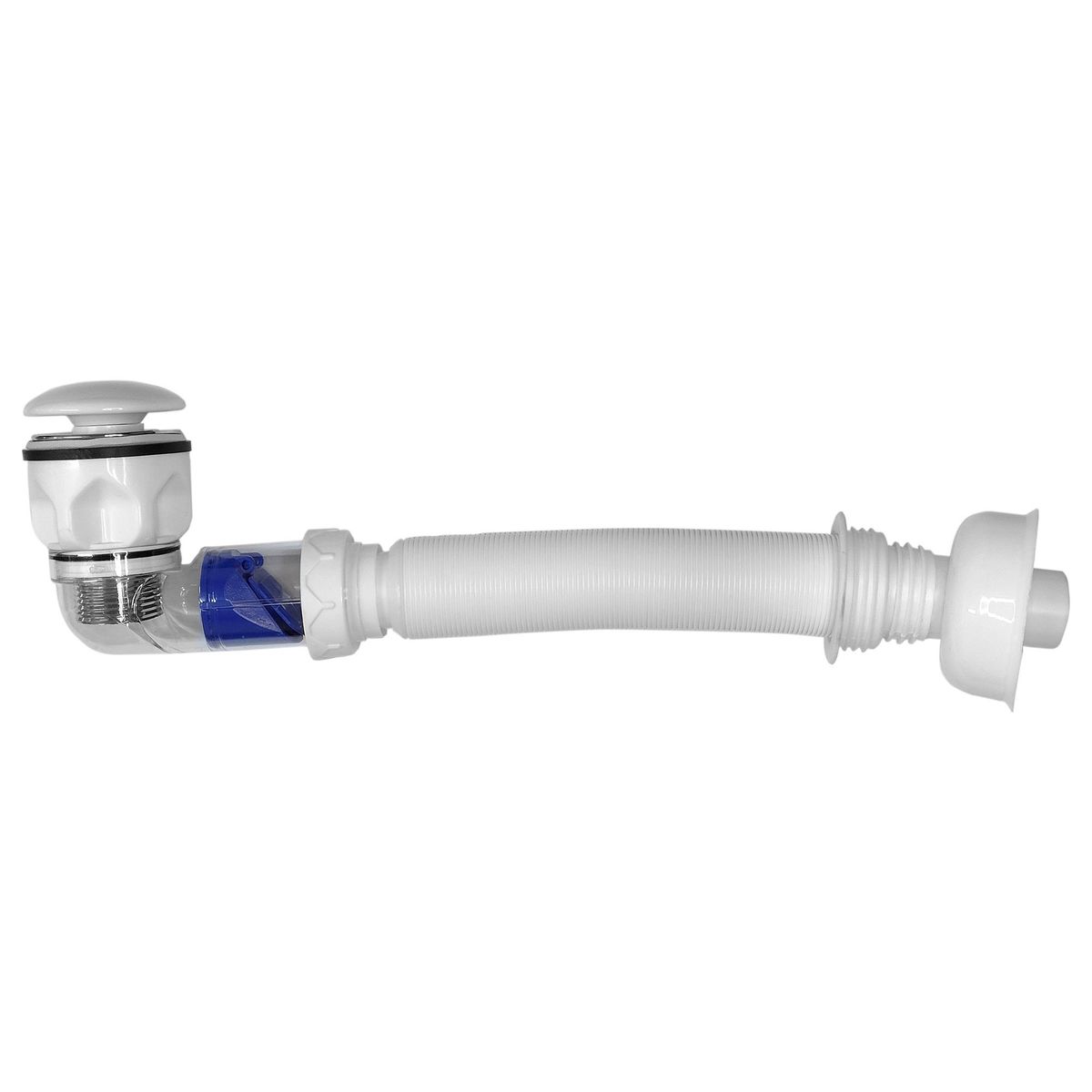 DOMSA - Desagüe universal con tubo sifón fexible para lavamanos WY30 Blanco