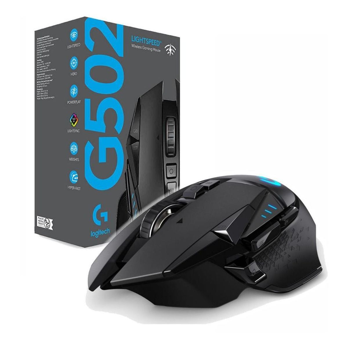 LOGITECH - Mouse Gamer Logitech G502 Lightspeed 25600dpi RGB Negro LOGITECH
