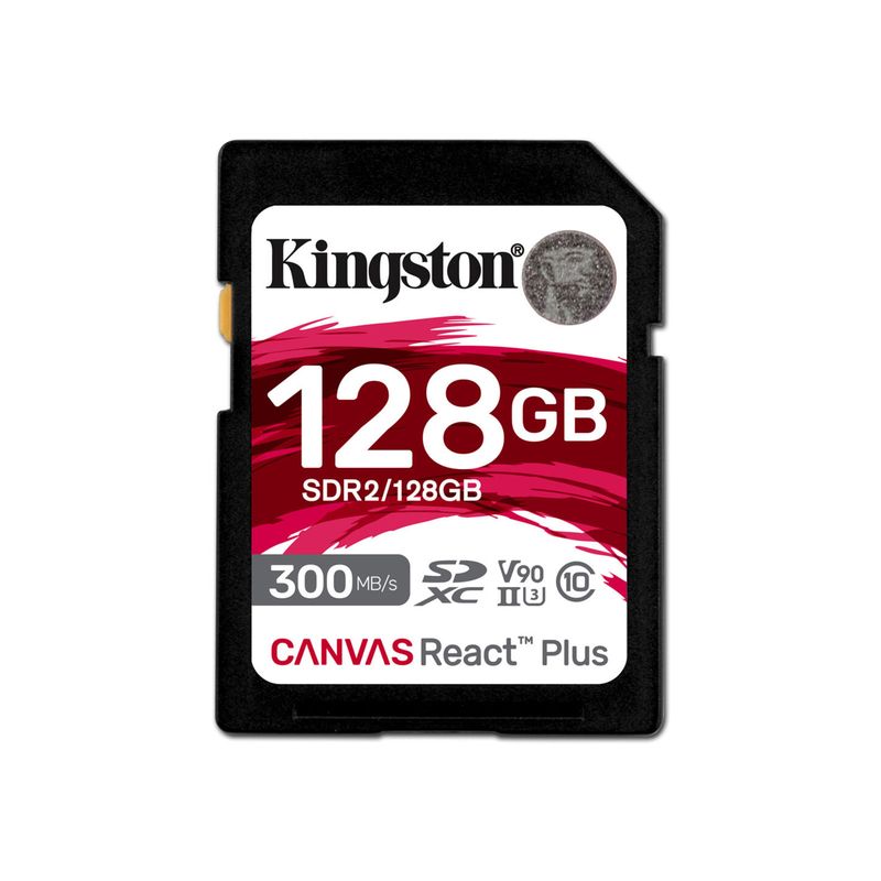 KINGSTON - Tarjeta SD Kingston Canvas React Plus 128GB V90 UHS-II U3 - Rojo