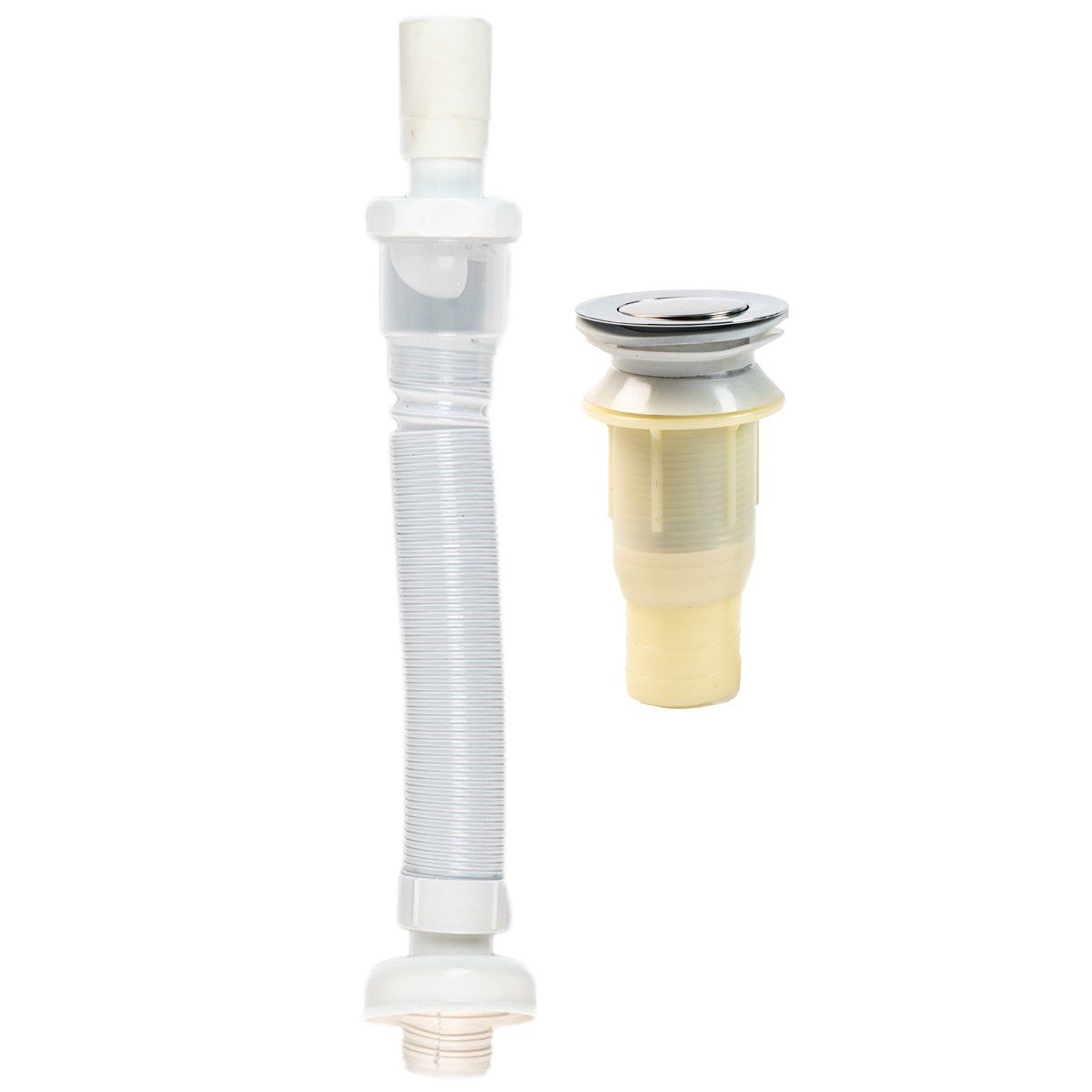 DOMSA - Desagüe con rebalse + Sifón Fexible para Vanitorio Domsa wy015+wy019