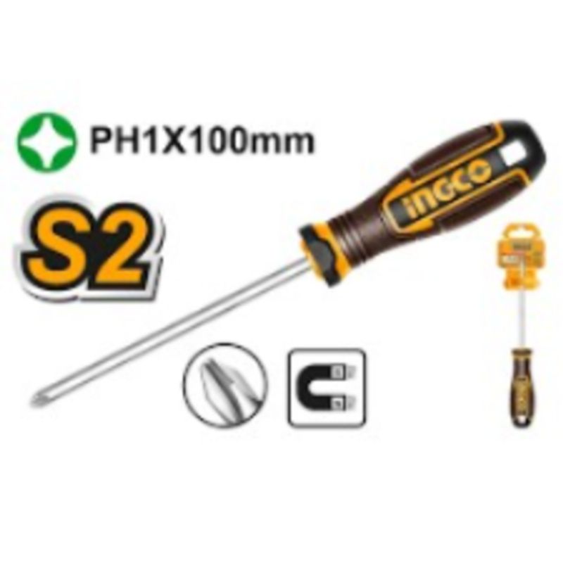 INGCO - DESTORNILLADOR CRUZ PH1X100 INGCO