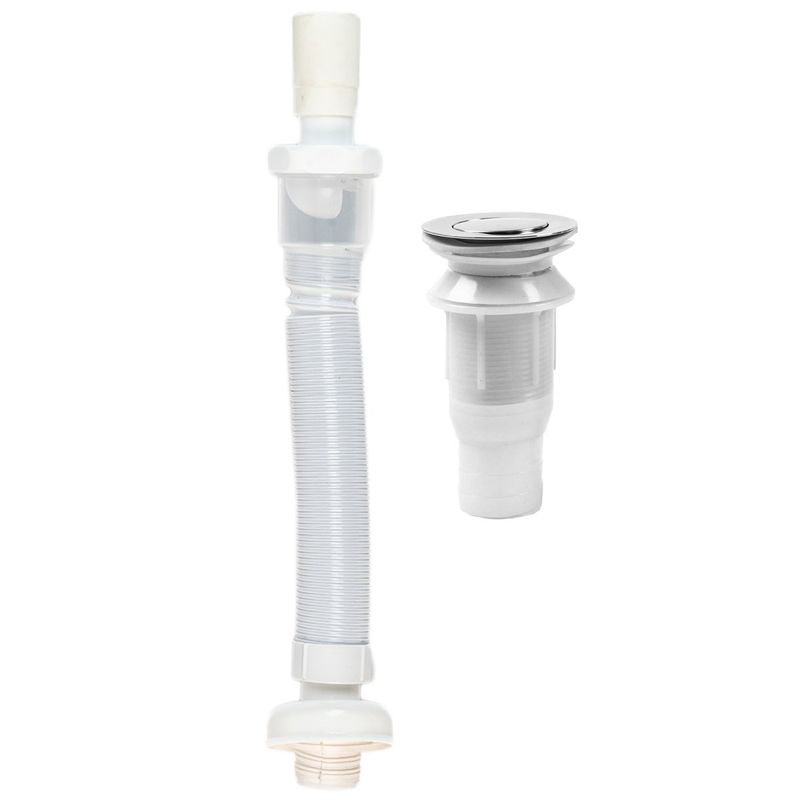 DOMSA - Desagüe con rebalse + Sifón Fexible para Vanitorio Domsa wy016+wy019