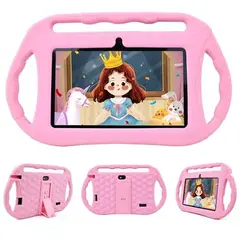 VEIDOO - Tableta Ninos 32GB 7 Control parental Funda de silicona--Rosa