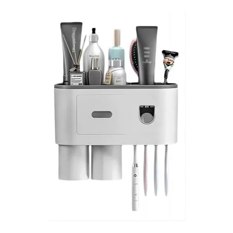 GENERICO - Dispensador Pasta Crema Dental Cepillos Organizador 2 Taza