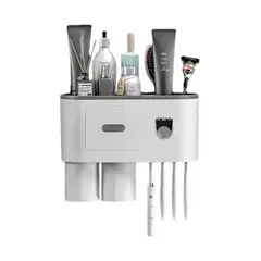 GENERICO - Dispensador Pasta Crema Dental Cepillos Organizador 2 Taza