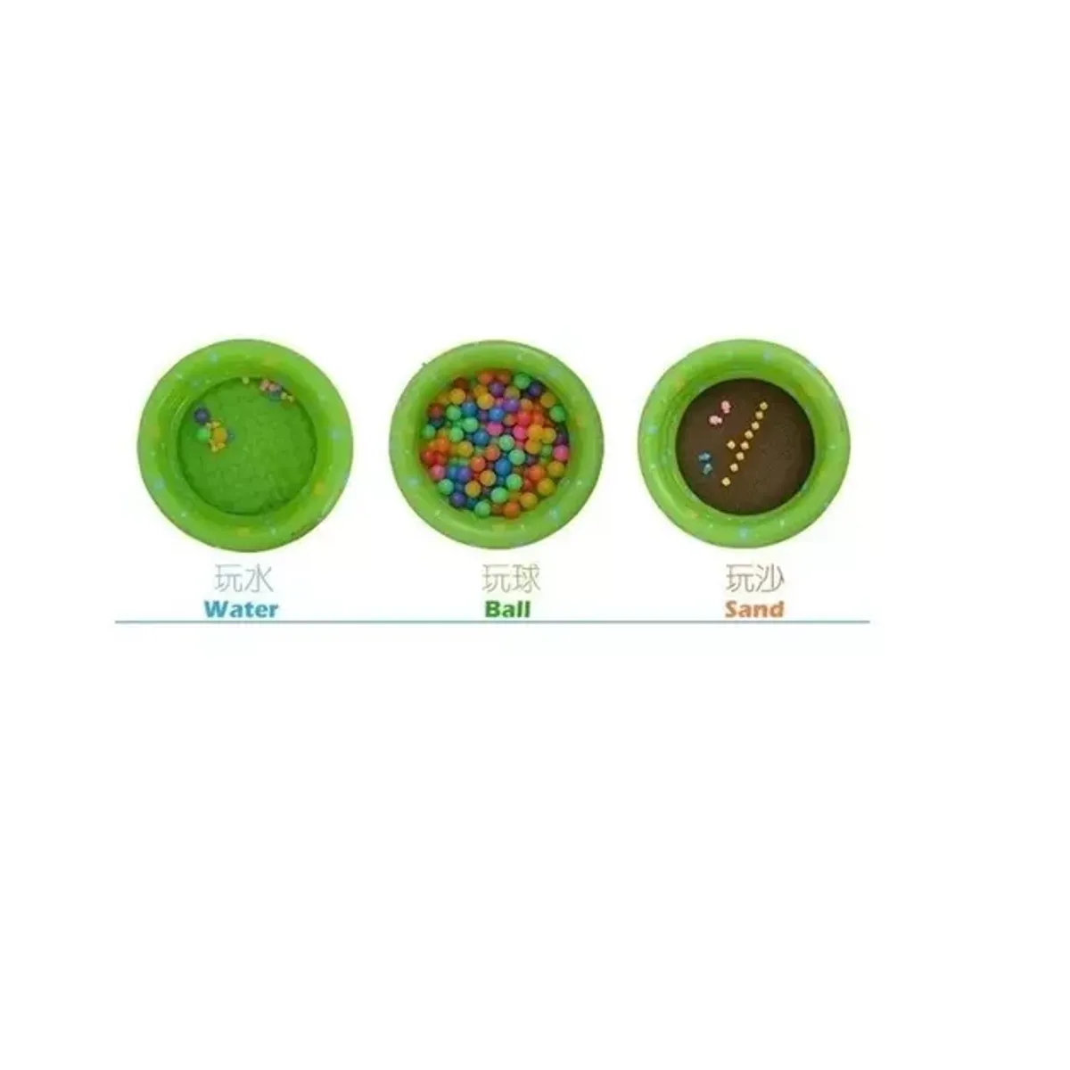 CARIBEE - Piscina Redonda Inflable Niños Anillos Verde
