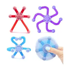 GENERICO - 10u Juguete Tubo Transformable Fidget Spinner Antiestrés