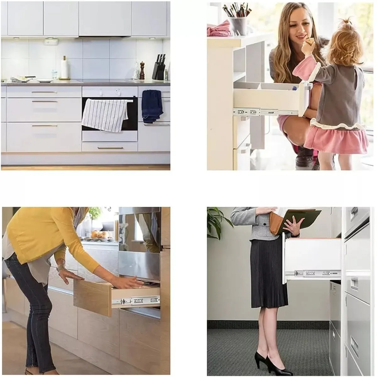 GENERICO - Corredera Telescoplica 35 cm Push Open Y Cierre Suave 1par