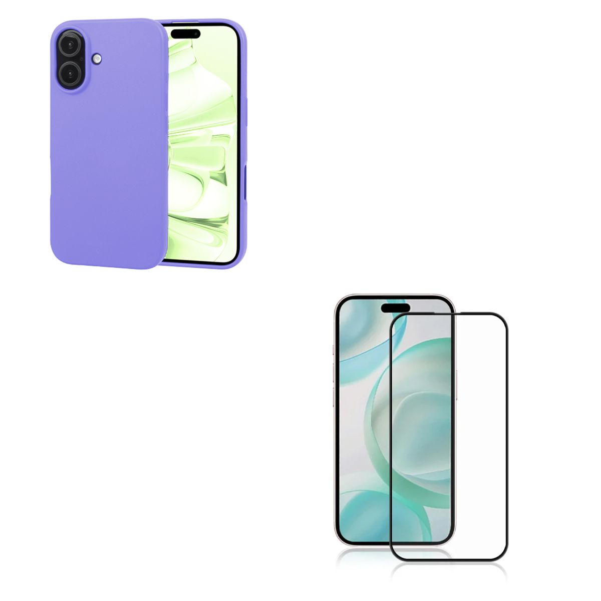 JOIGO - Carcasa Lamina Vidrio Para iPhone 16 Plus Lila