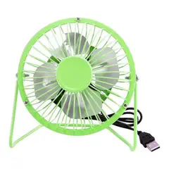 GENERICO - Ventilador de escritorio con USB metal diseño retro - Verde