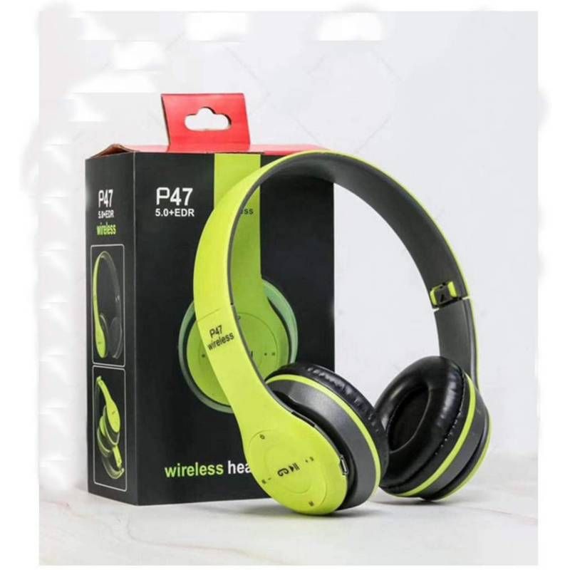 GENERICO - Audífono Gamer Bluetooth P47 Color Verde