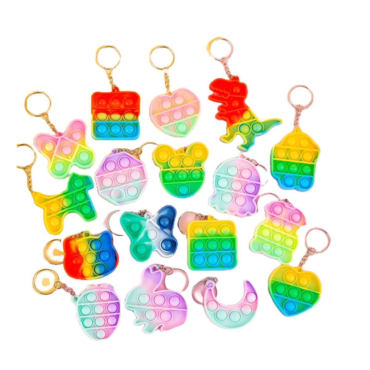 ATURE - 20u Llavero Revienta Burbujas Pop It Juguete Antiestrés