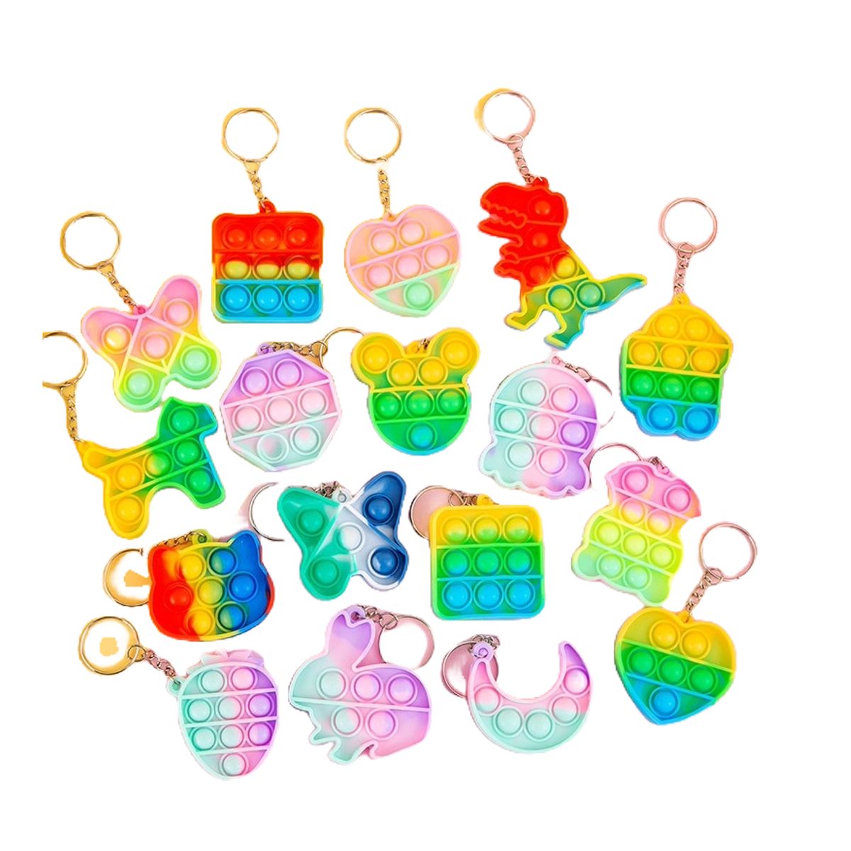 ATURE - 20u Llavero Revienta Burbujas Pop It Juguete Antiestrés