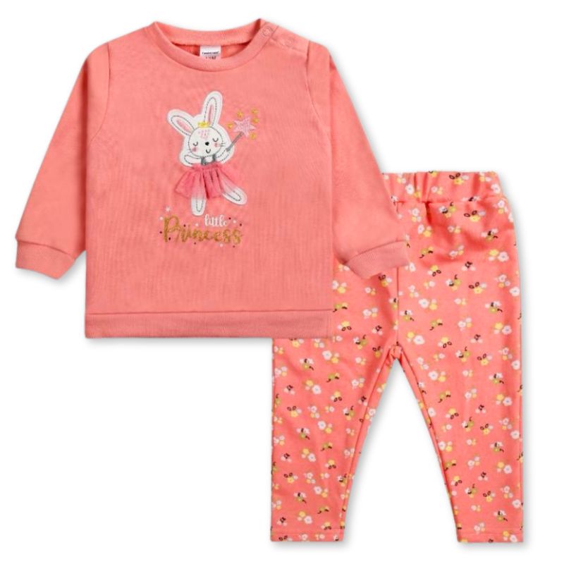 TEDMIMAK - Set 2 piezas Conjunto Buzo Poleron Niña 100% Algodon Litle Princess