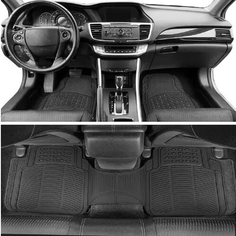 GENERICO - Alfombra Piso De Goma Auto Universal 3 Piezas Camello