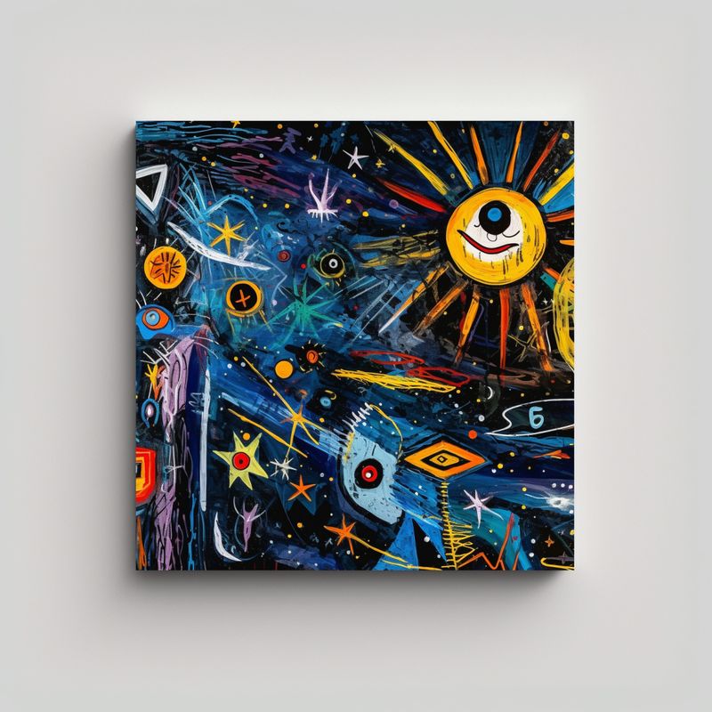 GENERICO - Pintura Acrílica De Diseño De Cielo Estrellado 50x50 Cm