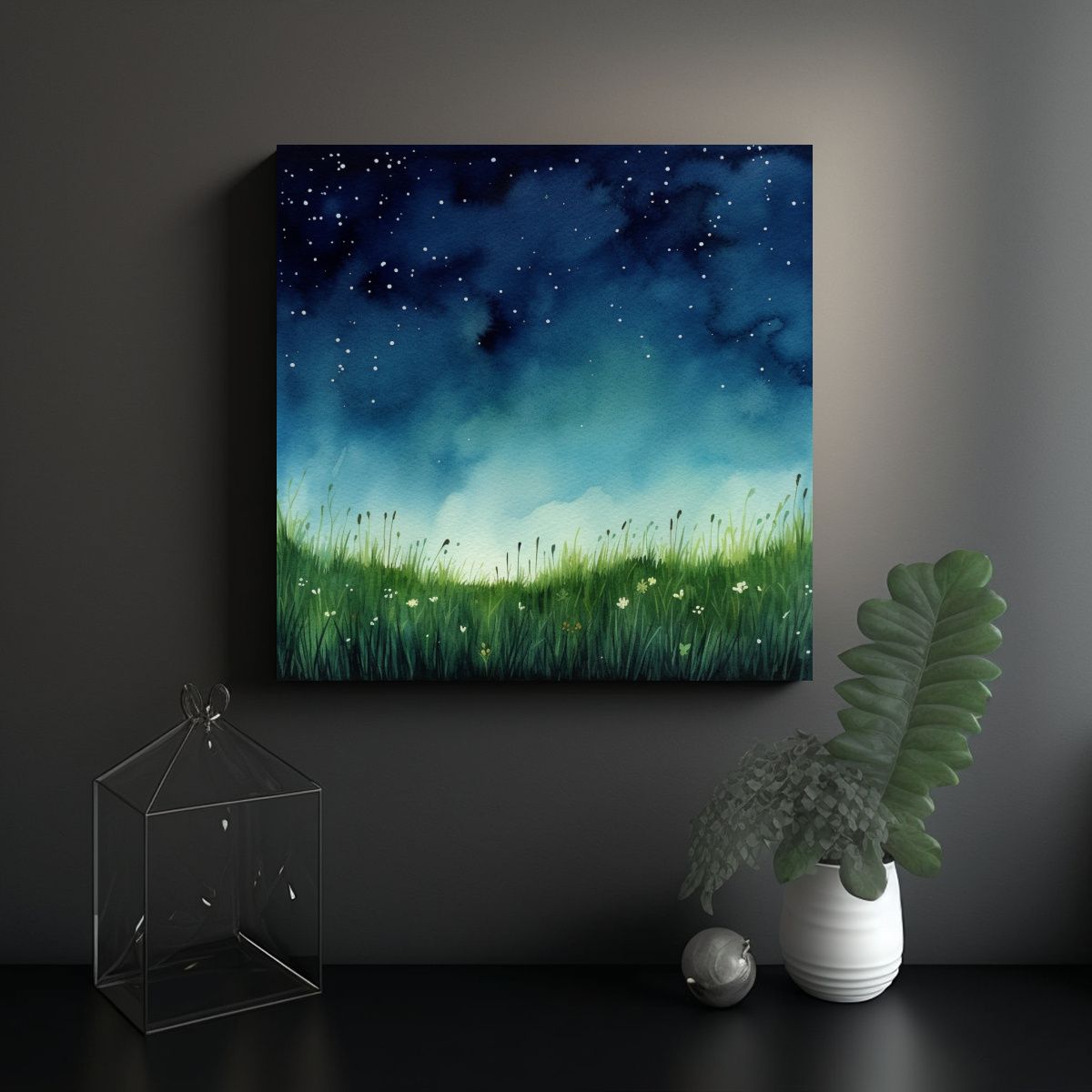 GENERICO - Cuadro Minimalista De Cielo Estrellado Sobre 90x90 Cm