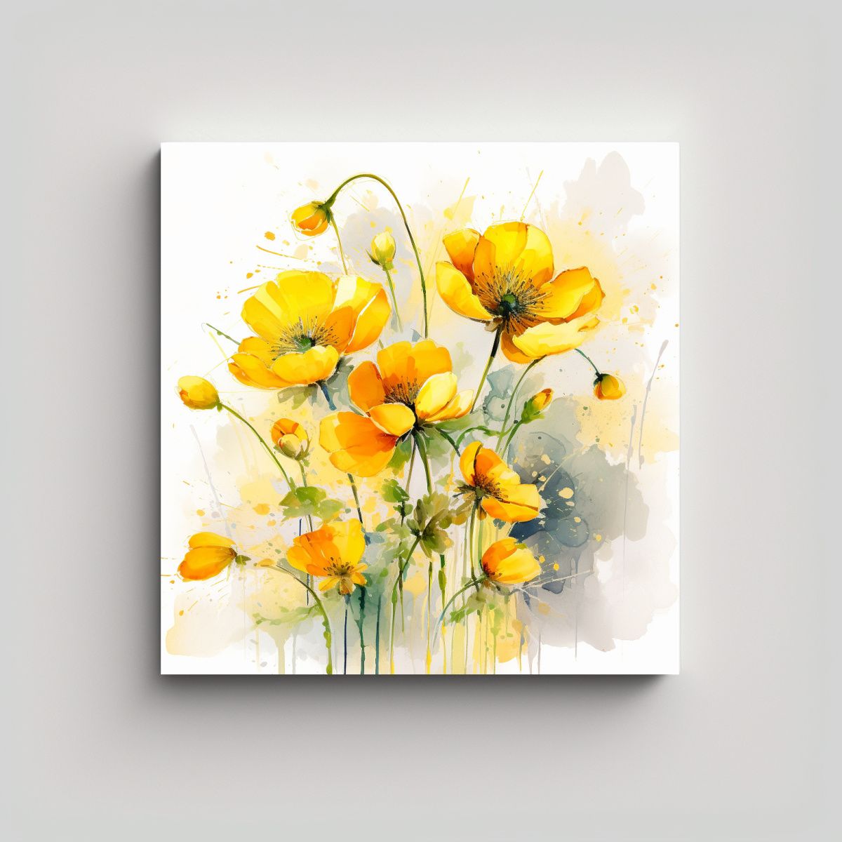 GENERICO - Tela Impactante Patrón Intenso Amarillo 80x80 Cm