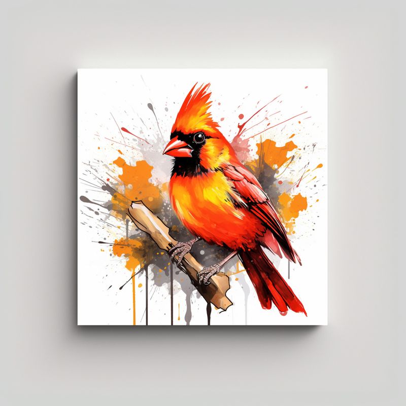 GENERICO - Cuadro Diseño Esquema A Cardenal En Colores 60x60 Cm