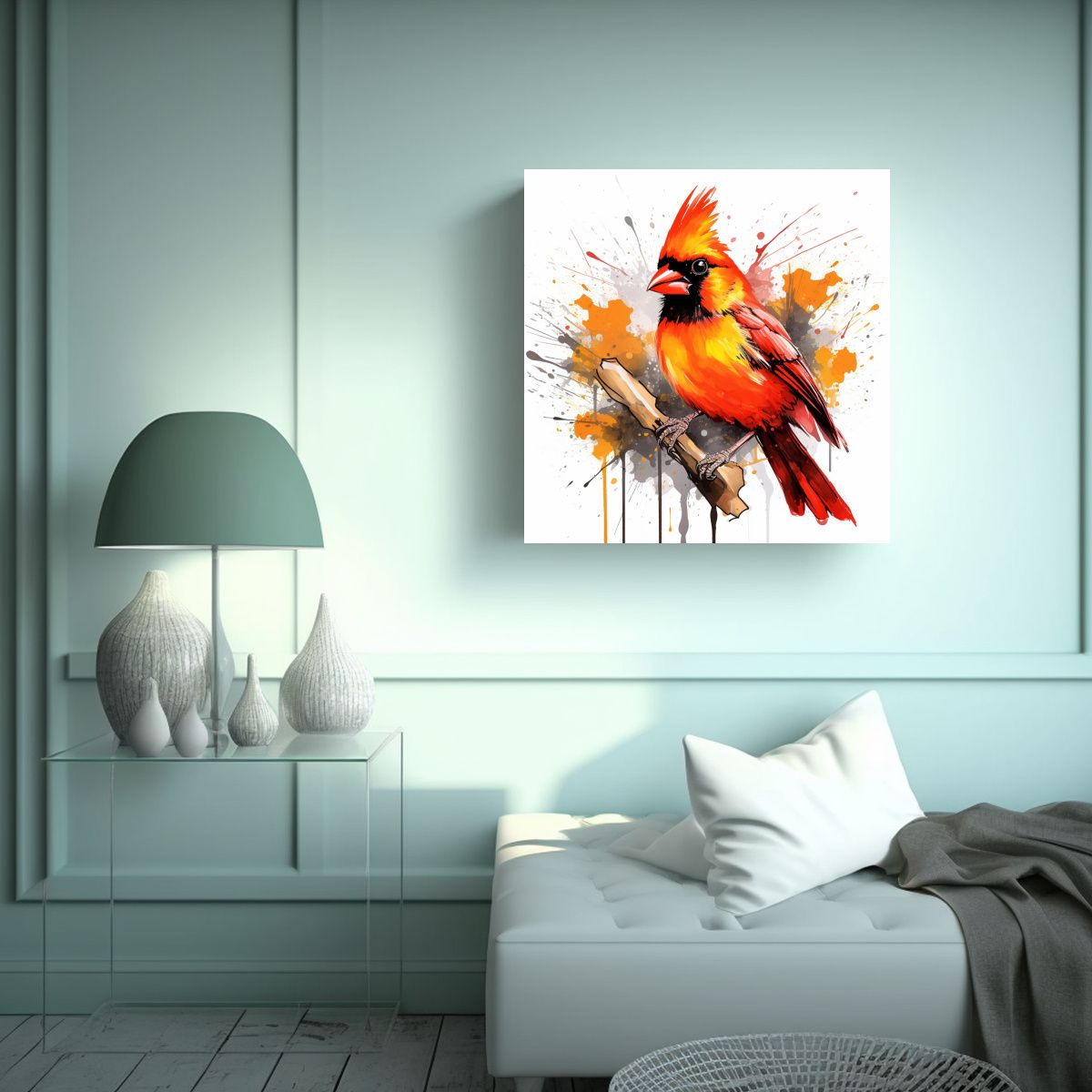 GENERICO - Cuadro Diseño Esquema A Cardenal En Colores 50x50 Cm