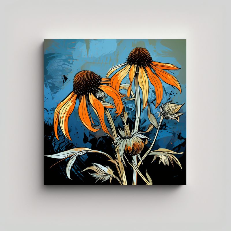 GENERICO - Arte Patron Intenso Unica A Cuadro De Hierbas 80x80 Cm