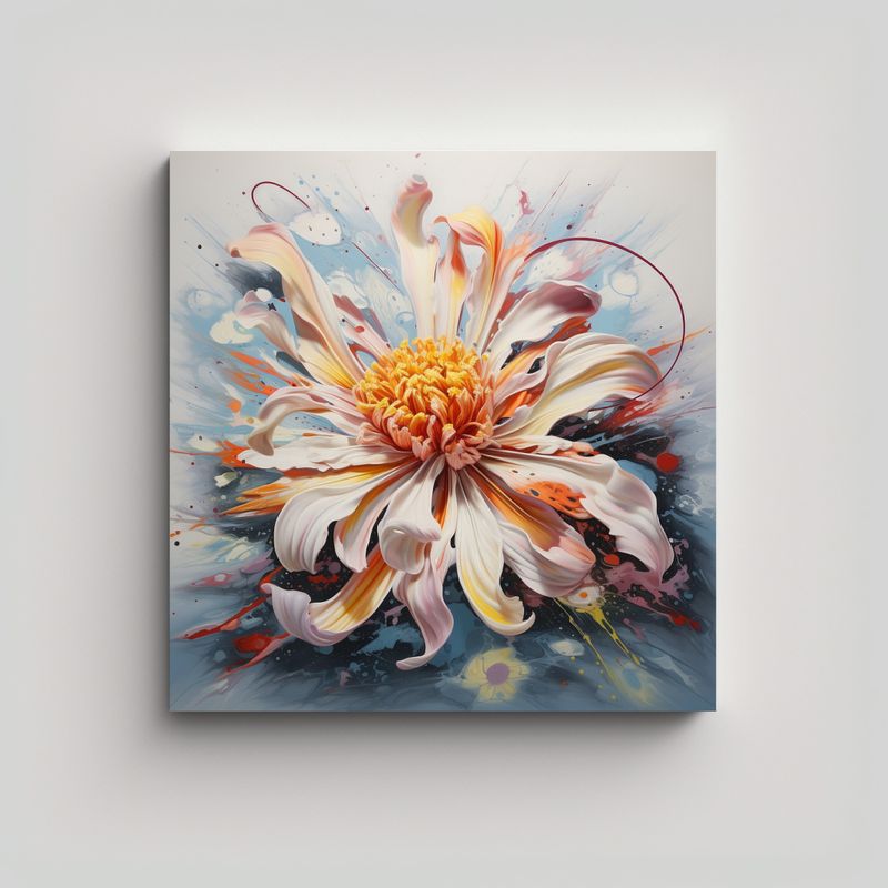 GENERICO - Pintura Abstracta Flor Alta Calidad, Detallada Y 70x70 Cm