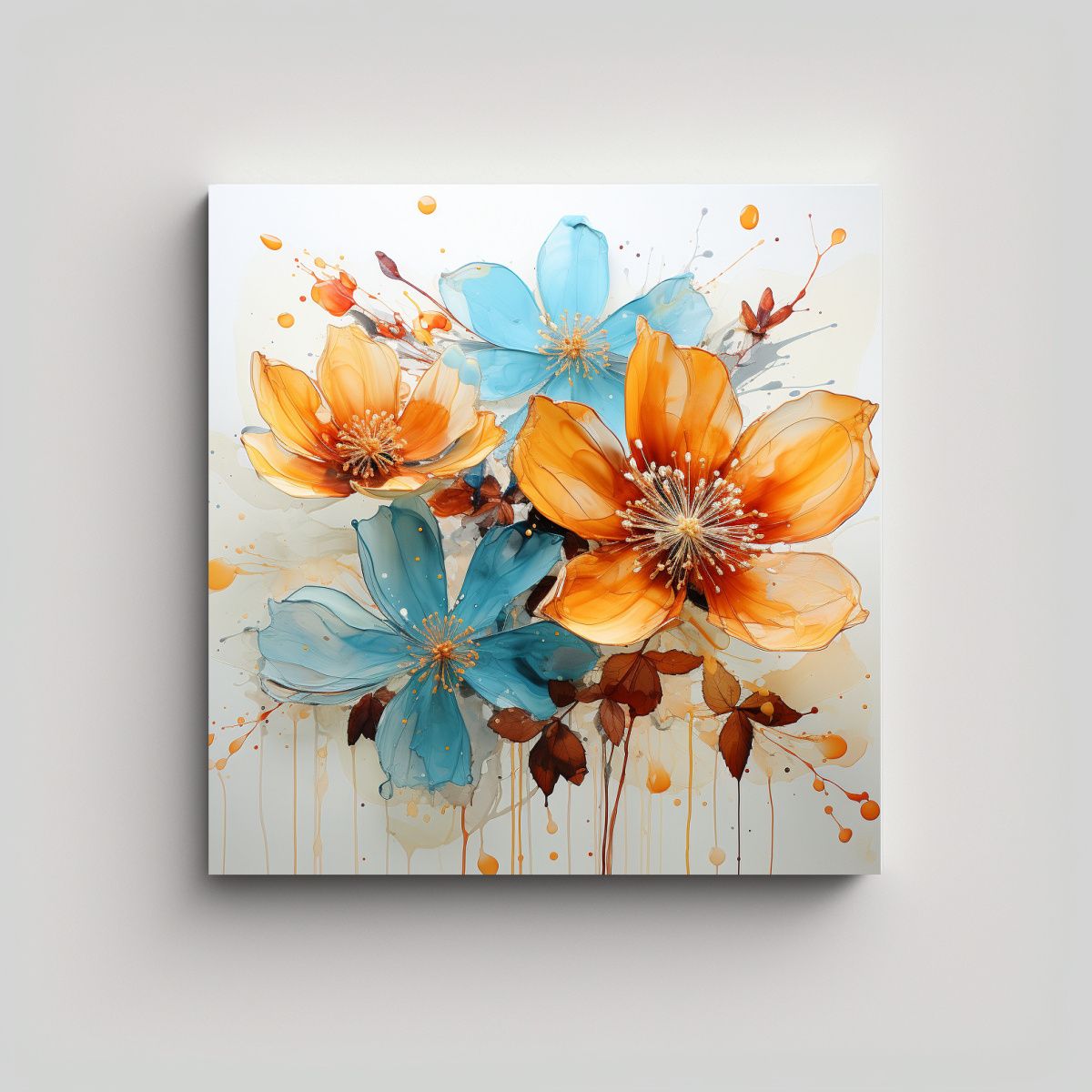 GENERICO - Pinturas Decorativas De Arte Inspiradas En Flores 60x60 Cm