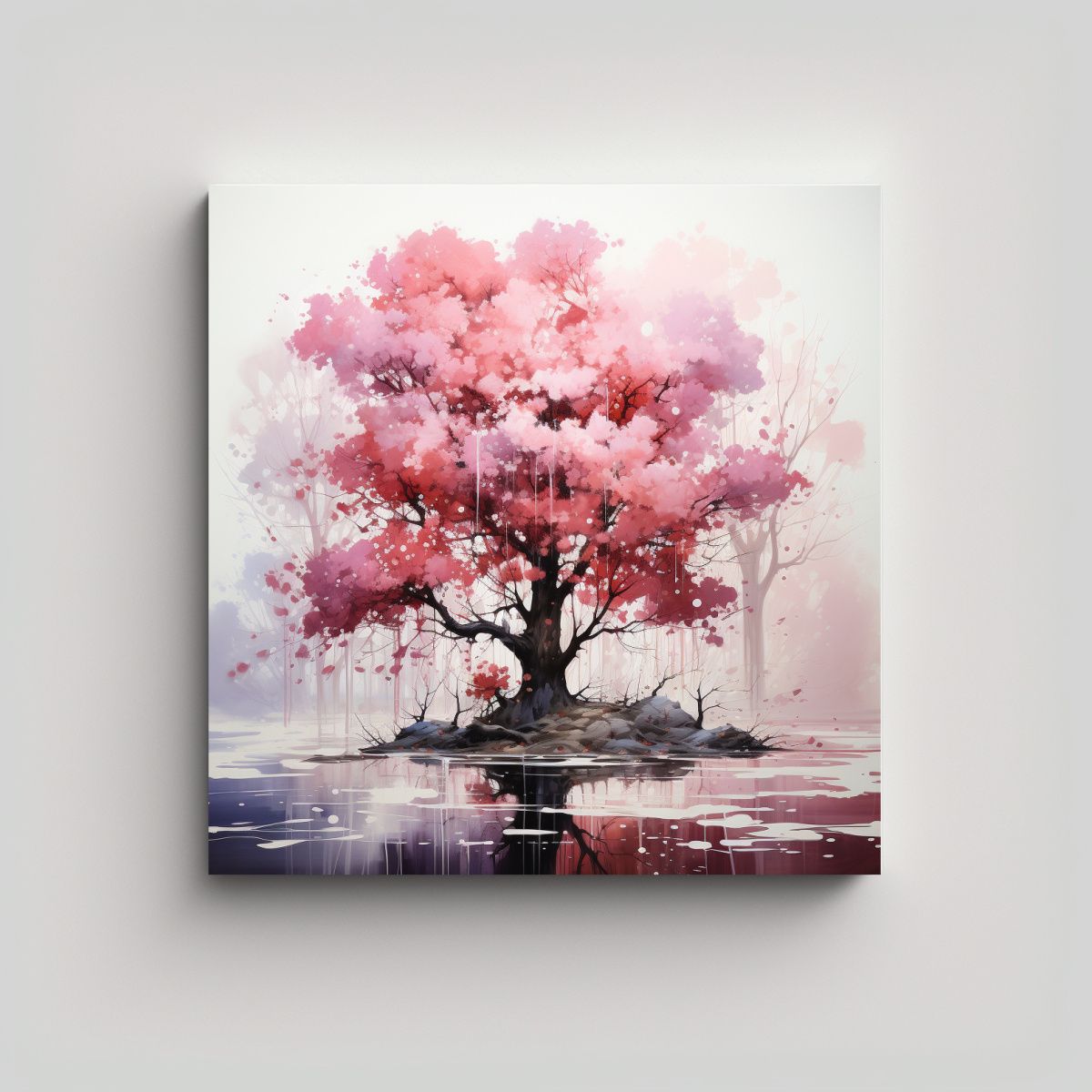 GENERICO - Cuadro Sublimado A Forest Tree, Colores Blanco Y 60x60 Cm