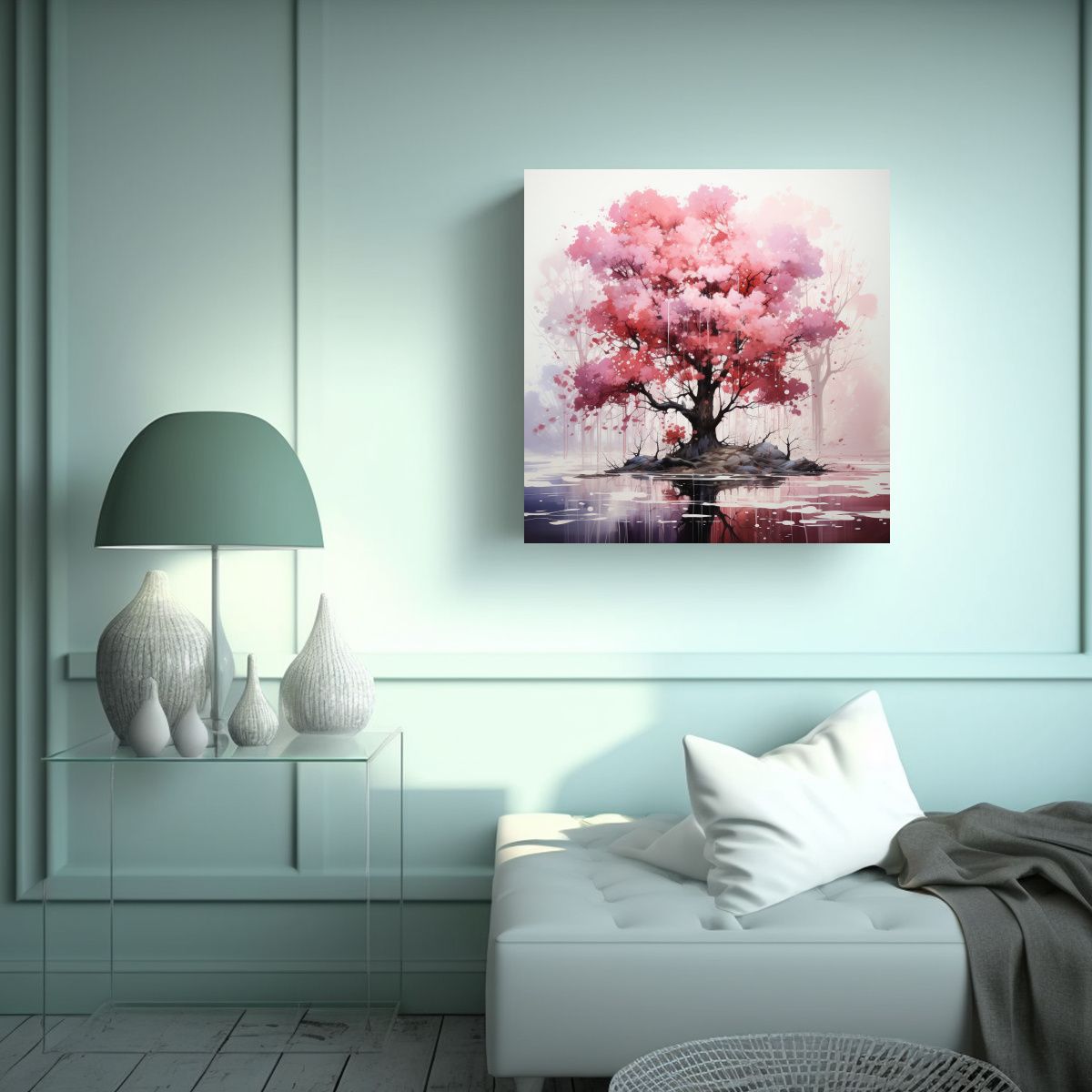 GENERICO - Cuadro Sublimado A Forest Tree, Colores Blanco Y 60x60 Cm