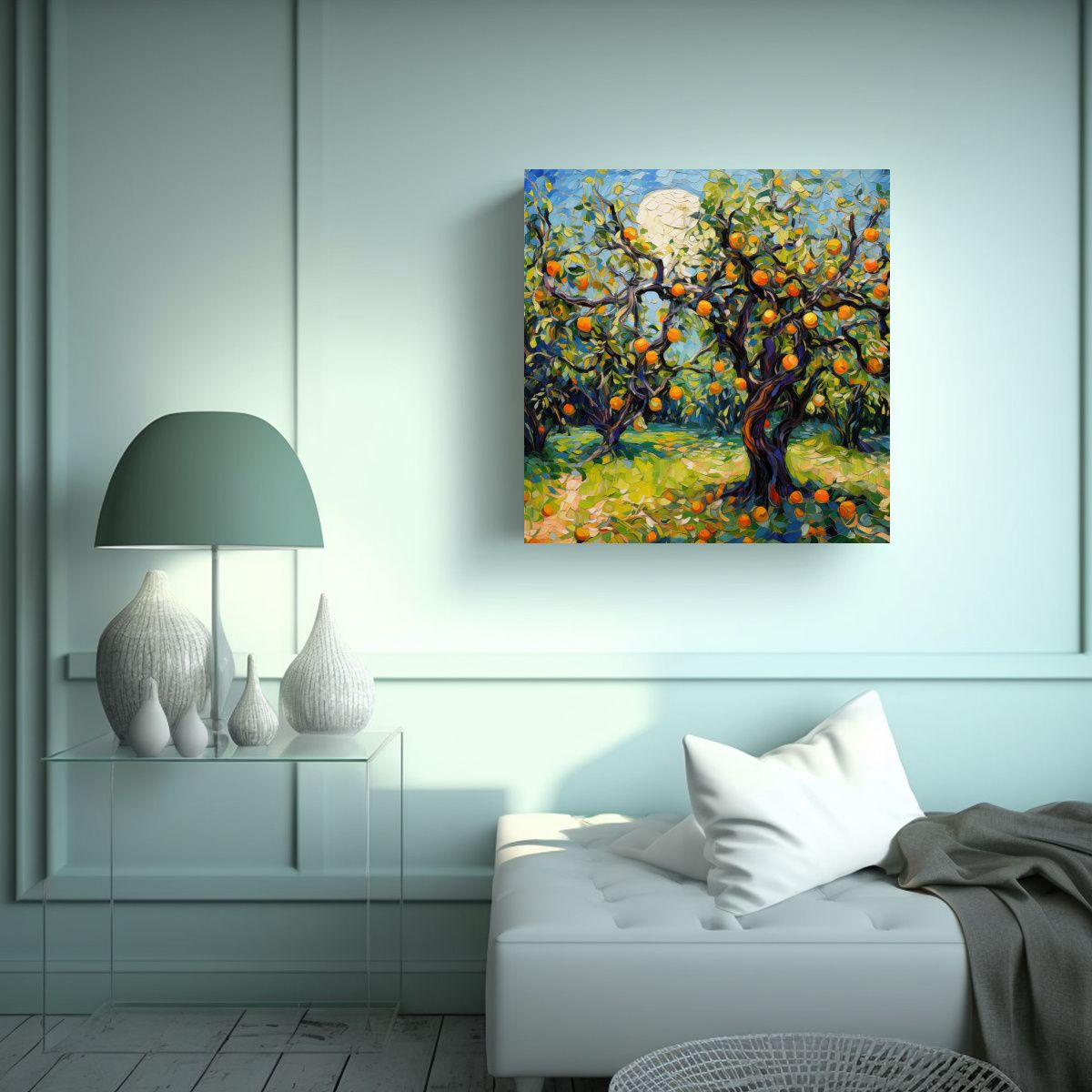 GENERICO - Pintura Abstracta De árboles Frutales Con 80x80 Cm