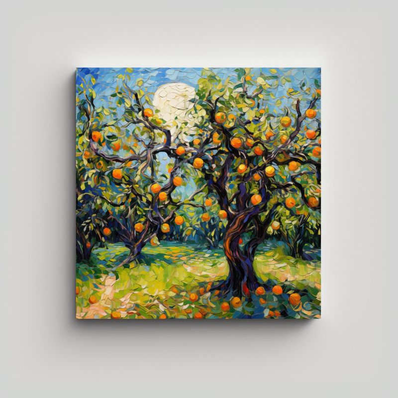 GENERICO - Pintura Abstracta De árboles Frutales Con 70x70 Cm
