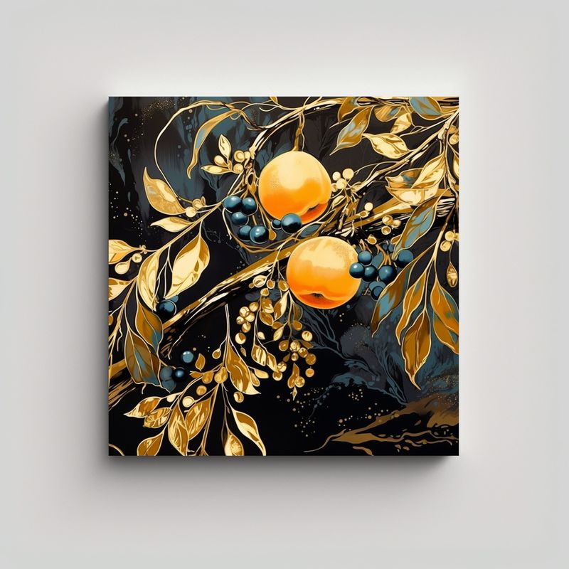 GENERICO - Pinturas Decorativas En Colores Oro Y Negro De 70x70 Cm