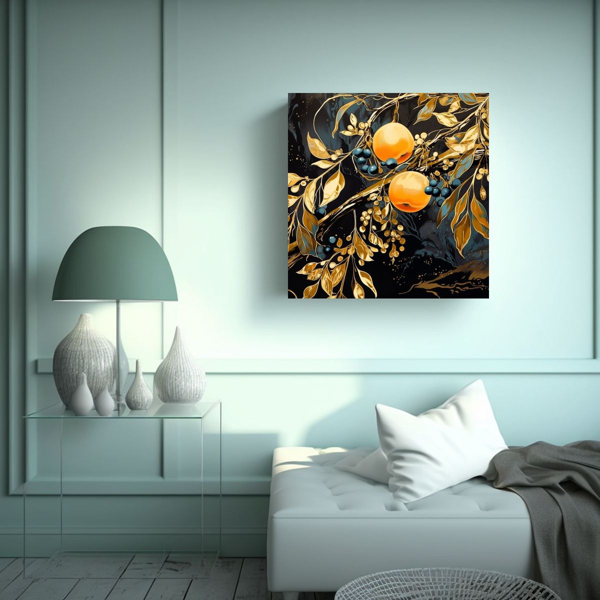 GENERICO - Pinturas Decorativas En Colores Oro Y Negro De 70x70 Cm