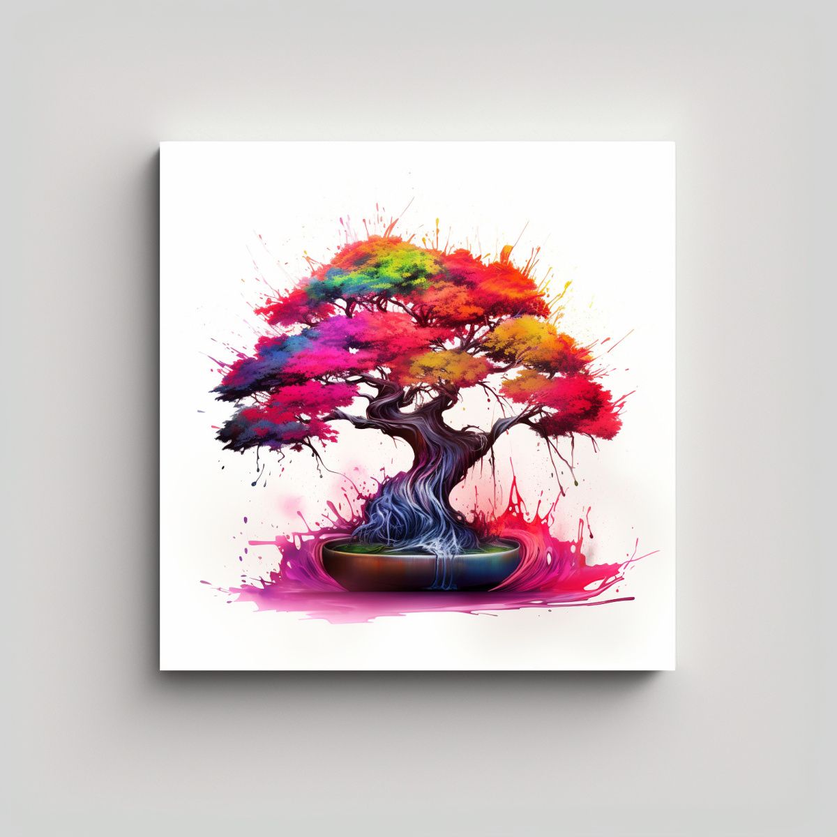 GENERICO - Arte Abstracto Acuarela Colores Arcoíris, 50x50 Cm