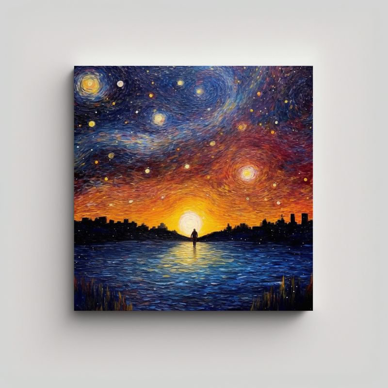 GENERICO - Pinturas Decorativas De Acuarela Floral Y Cielo 50x50 Cm