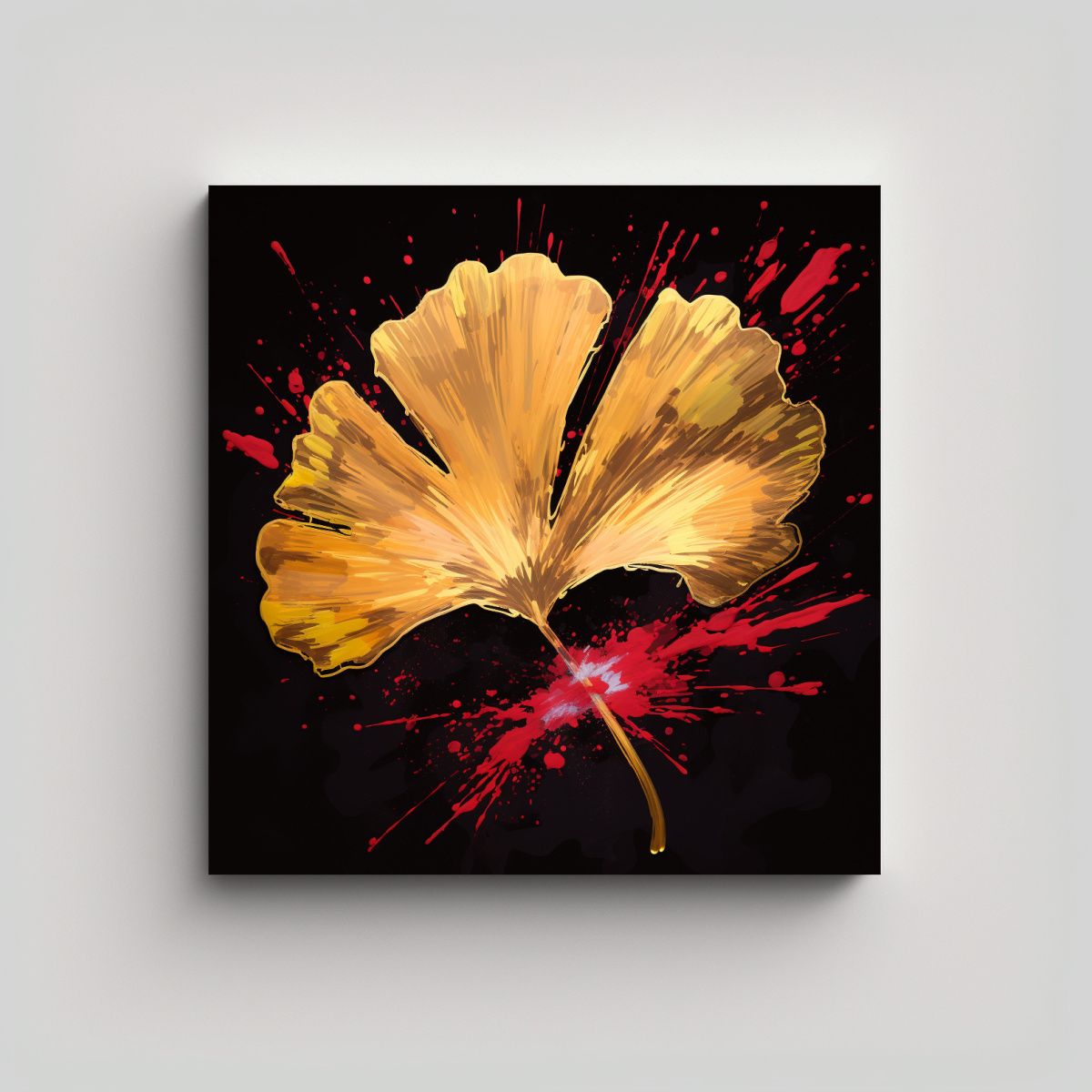 GENERICO - Pintura Decorativa Inspiración Ginkgo Leaves En 80x80 Cm