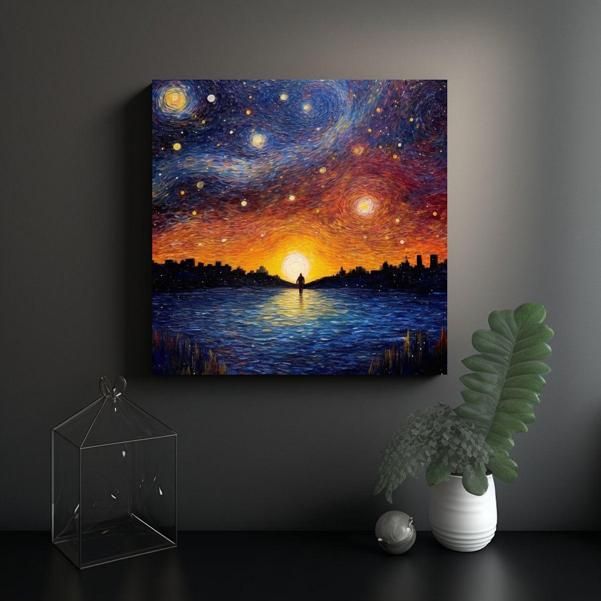 GENERICO - Pinturas Decorativas De Acuarela Floral Y Cielo 80x80 Cm