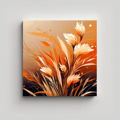 GENERICO - Lienzo Decorativo Adorable A Reed Grass In Orange 60x60 Cm