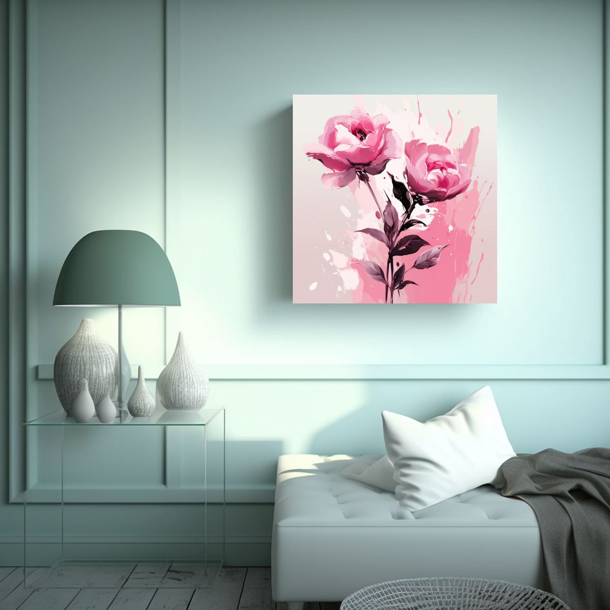 GENERICO - Cuadro Tonos Formación A En Colores Rosados 70x70 Cm