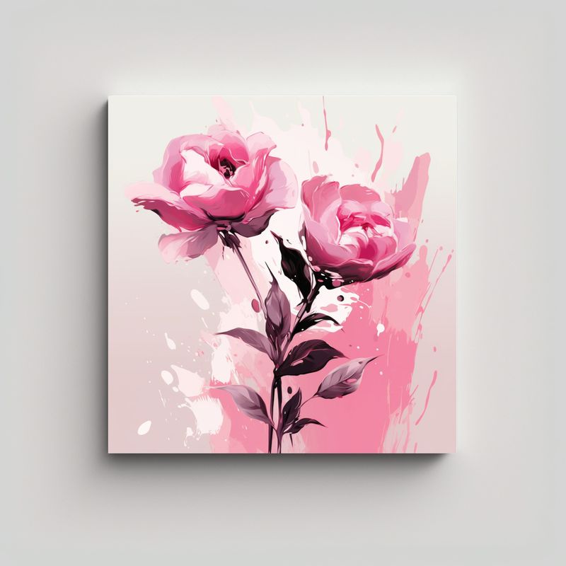 GENERICO - Cuadro Tonos Formación A En Colores Rosados 80x80 Cm