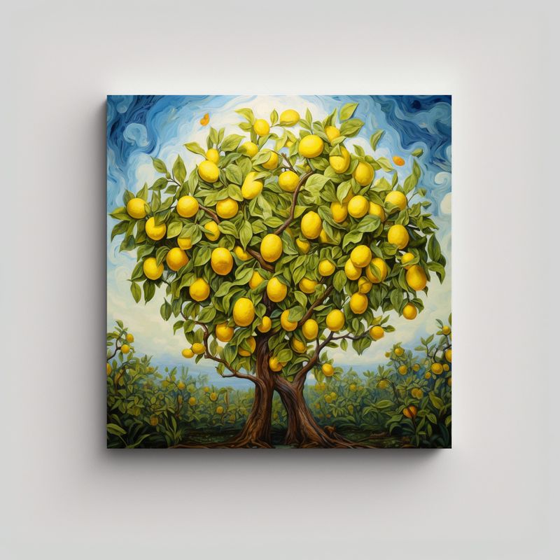 GENERICO - Cuadro Espectacular De Vitalidad A Lemon Tree 80x80 Cm